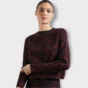 Ted Baker Zebra Print Jacquard Sweater Size 4 (L)
